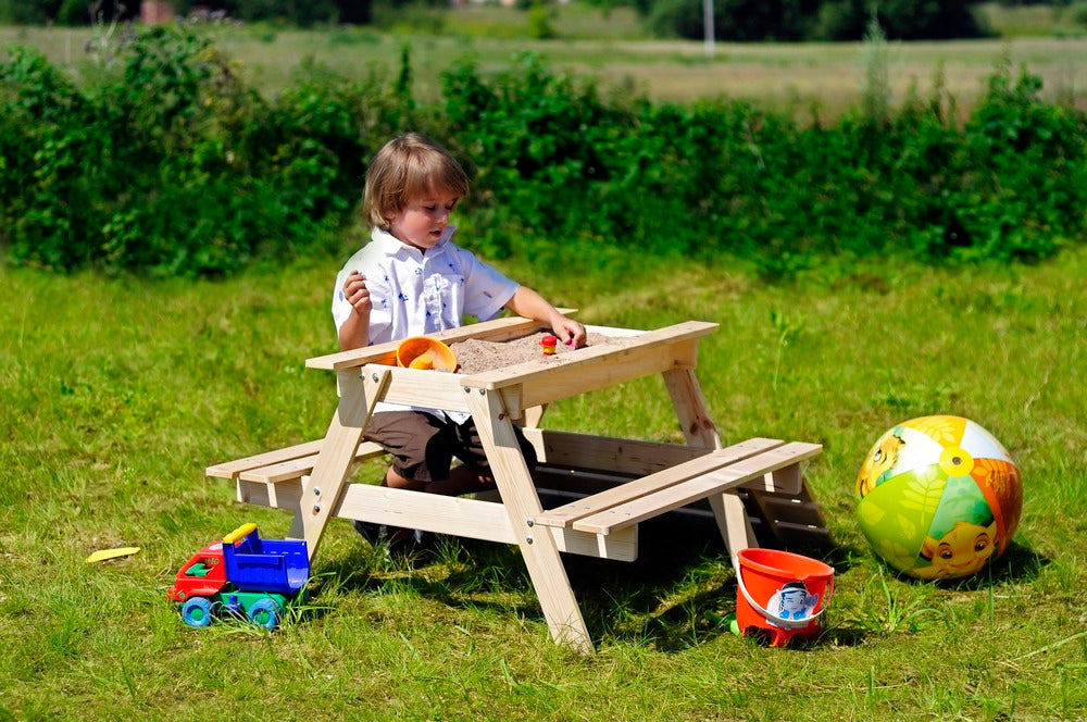  Table Enfant Pour Le Jardin - Table Et Chaise Enfant Avec Boite De Rangement -90x90xh50 Cm - M010-1