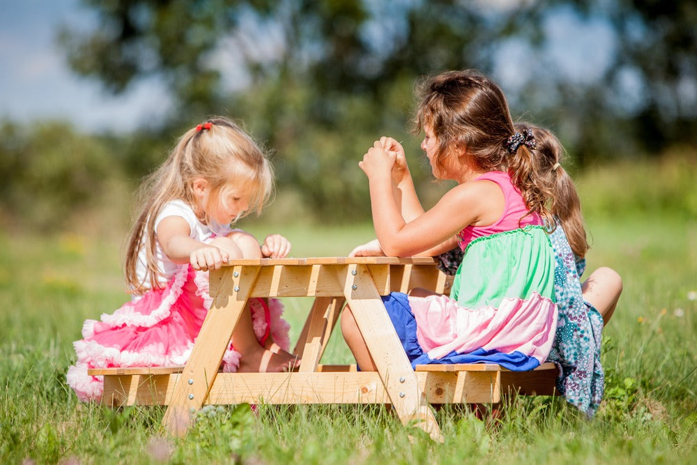  Table Enfant En Bois – Table Et Chaise Enfant - 90x90xh50 Cm - M018-1