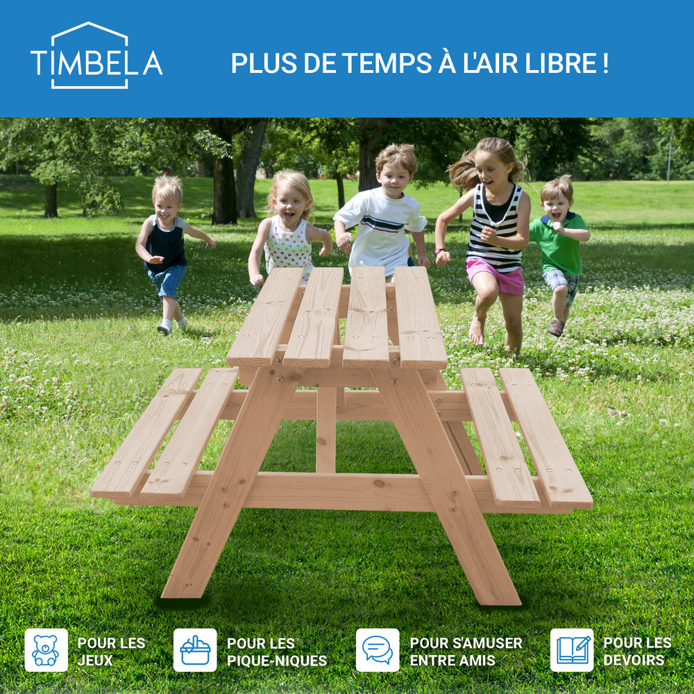  Table Enfant En Bois – Table Et Chaise Enfant - 90x90xh50 Cm - M018-1