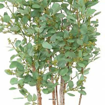  Joli Faux Eucalyptus En Pot H 160 Cm Feuillage Tissu Vert