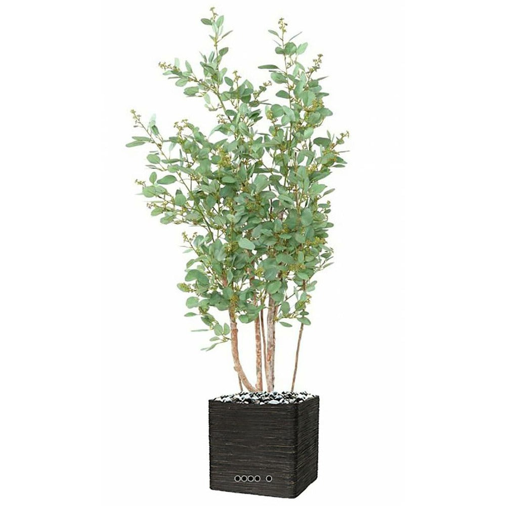  Joli Faux Eucalyptus En Pot H 160 Cm Feuillage Tissu Vert