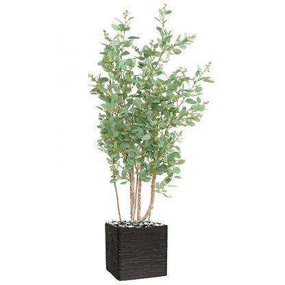  Joli Faux Eucalyptus En Pot H 160 Cm Feuillage Tissu Vert
