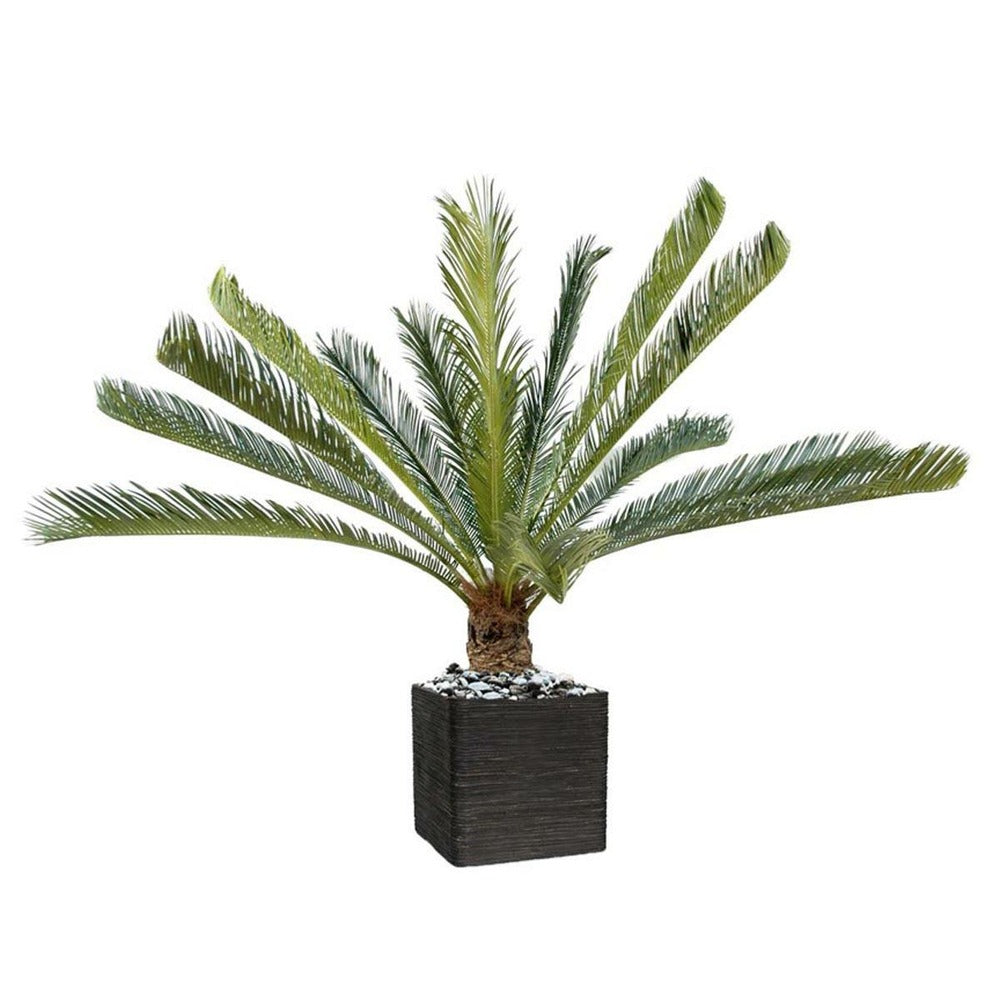 Palmier Cycas Artificiel En Pot H 100 Cm Vert - Choisissez Votre Hauteur: H 100
