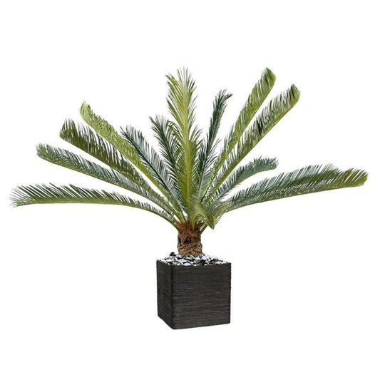  Palmier Cycas Artificiel En Pot H 100 Cm Vert - Choisissez Votre Hauteur: H 100