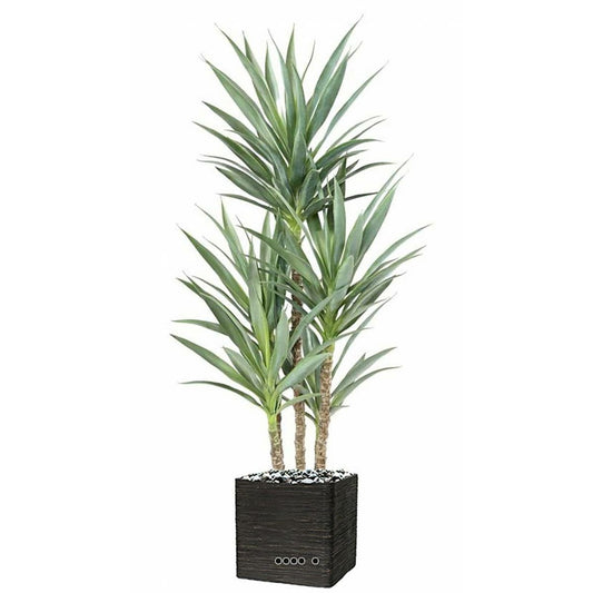  Yucca Artificiel Multitroncs En Pot H 150 Cm Feuillage Plastique