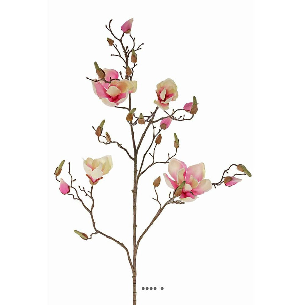  Branche De Magnolia Artificiel 4 Fleurs 22 Boutons H 107 Cm Rose Pâle - Couleur: