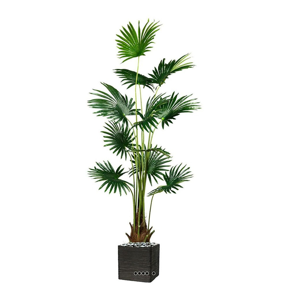  Palmier Fan Artificiel En Pot H 180 Cm 12 Tiges