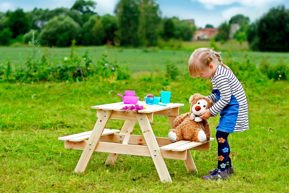  Table Enfant En Bois – Table Et Chaise Enfant - 81x60xh50 Cm - M012-1