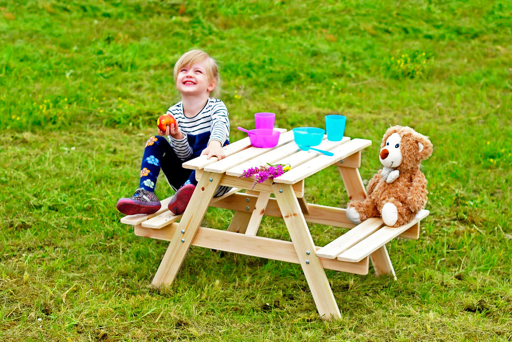  Table Enfant En Bois – Table Et Chaise Enfant - 81x60xh50 Cm - M012-1