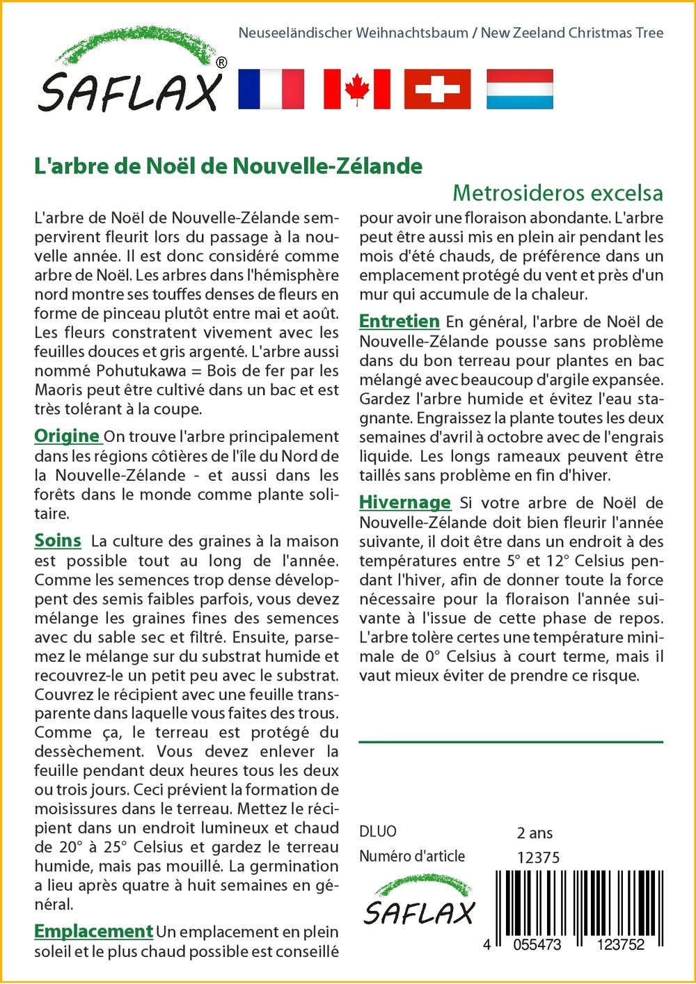  Kit De Culture - L'arbre De Noël De Nouvelle-zélande - 300 Graines - Metrosideros Excelsa