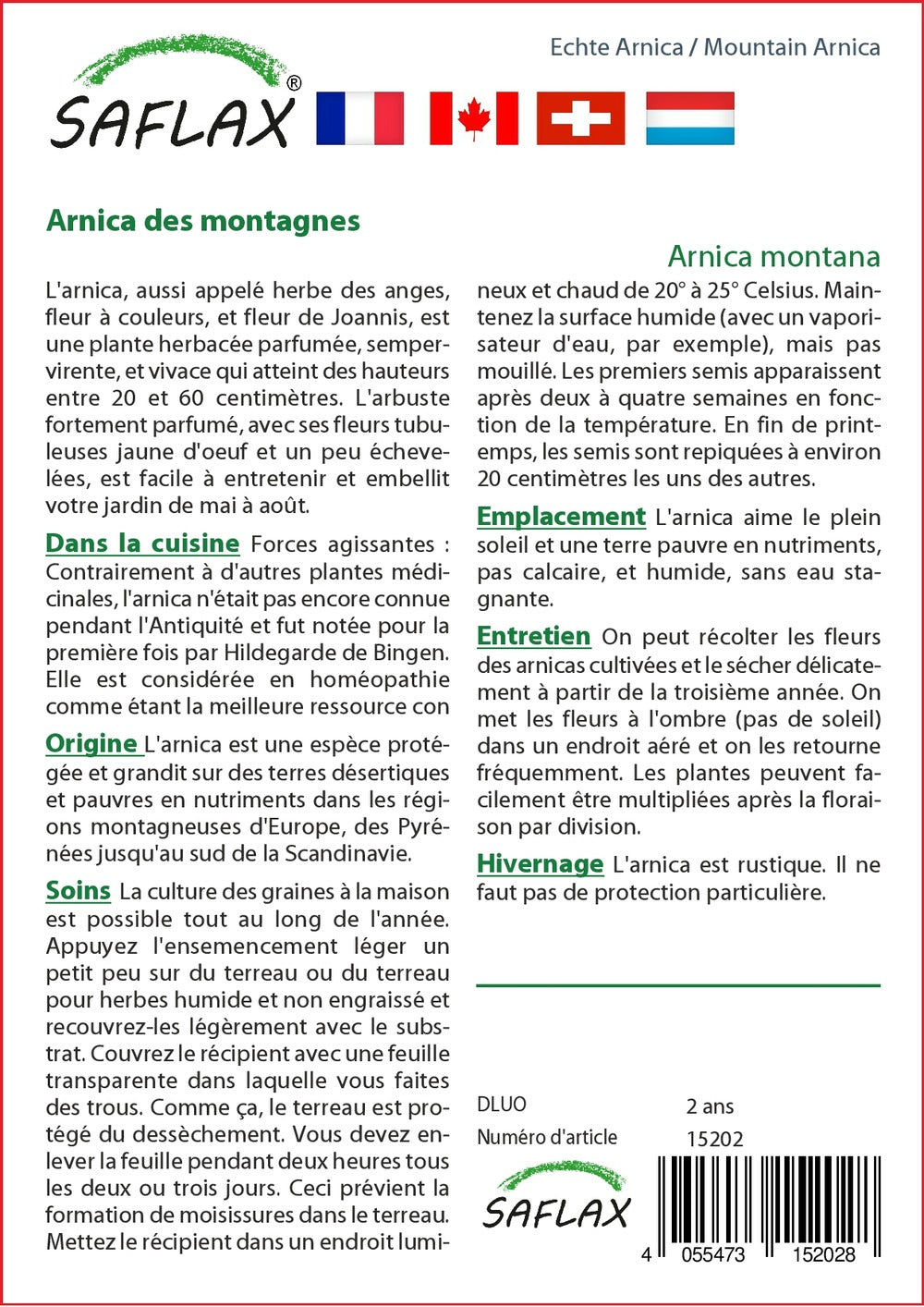  Kit De Culture - Arnica Des Montagnes - 40 Graines - Arnica Montana