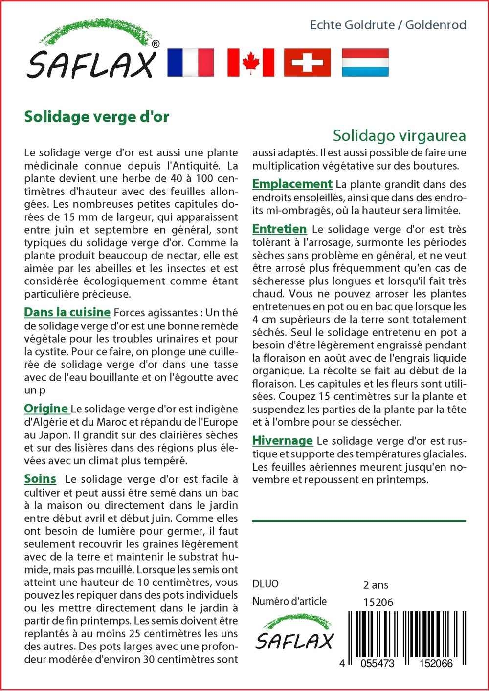  Kit De Culture - Solidage Verge D'or - 100 Graines - Solidago Virgaurea