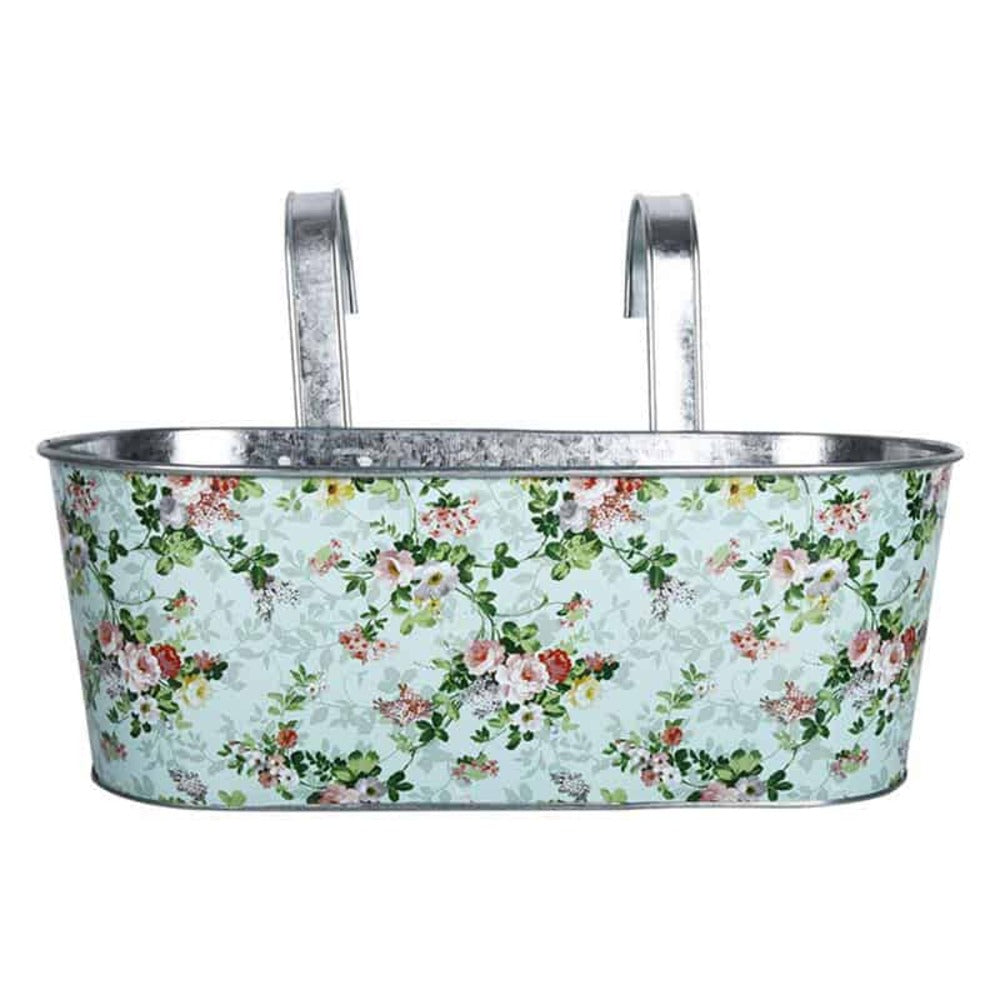 ESSCHERT DESIGN Jardinière Zinc Imprimé Roses