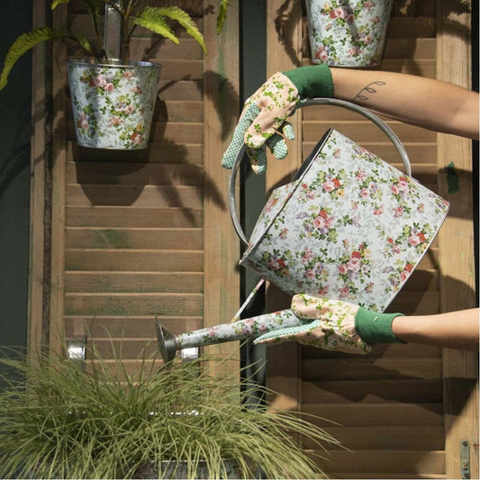 ESSCHERT DESIGN Jardinière Zinc Imprimé Roses