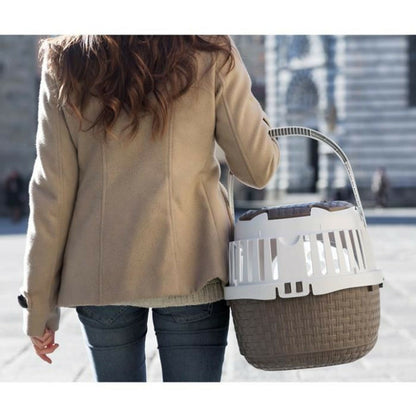  Cage De Transport Tour 2 Maxy Taupe Taille 38 X 58 X 37 Cm Pour Petit Chien