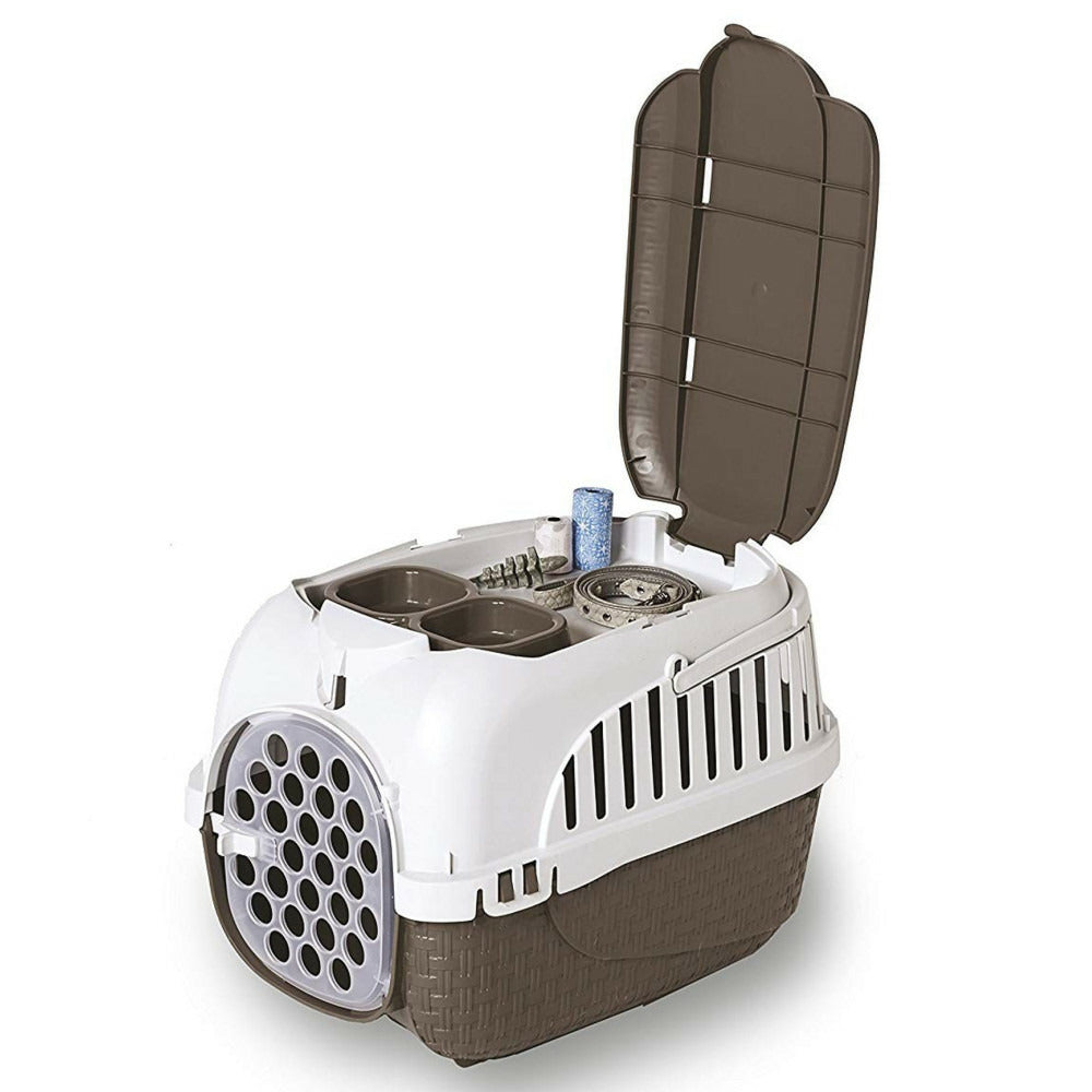  Cage De Transport Tour 2 Maxy Taupe Taille 38 X 58 X 37 Cm Pour Petit Chien