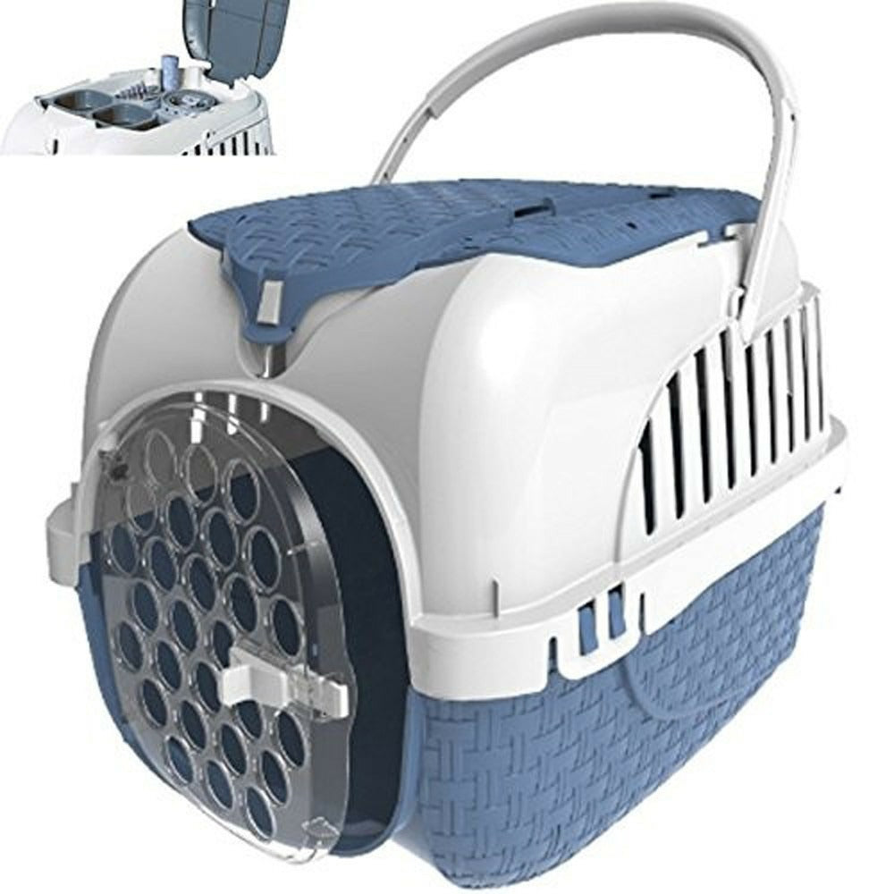  Cage De Transport Tour Bleu Taille Xs 33 X 52 X 34 Cm Pour Chat Ou Chien.