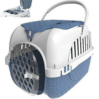  Cage De Transport Tour Bleu Taille Xs 33 X 52 X 34 Cm Pour Chat Ou Chien.