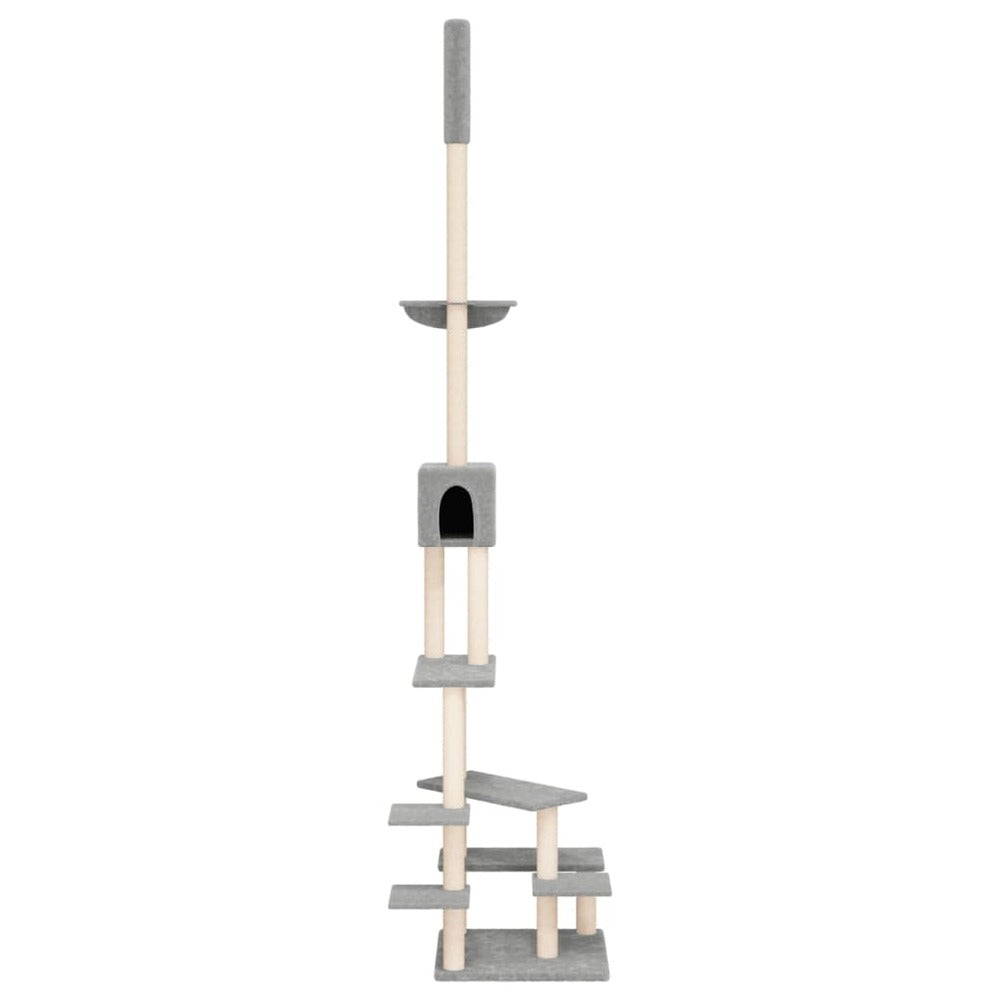 VIDAXL Arbre à Chat Du Sol Au Plafond Gris Clair 268,5-294,5 Cm