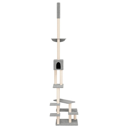 VIDAXL Arbre à Chat Du Sol Au Plafond Gris Clair 268,5-294,5 Cm