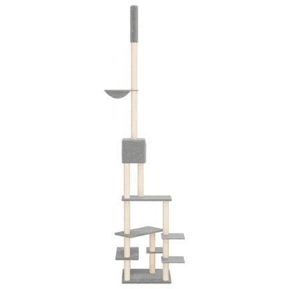 VIDAXL Arbre à Chat Du Sol Au Plafond Gris Clair 268,5-294,5 Cm