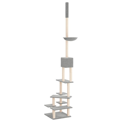 VIDAXL Arbre à Chat Du Sol Au Plafond Gris Clair 268,5-294,5 Cm