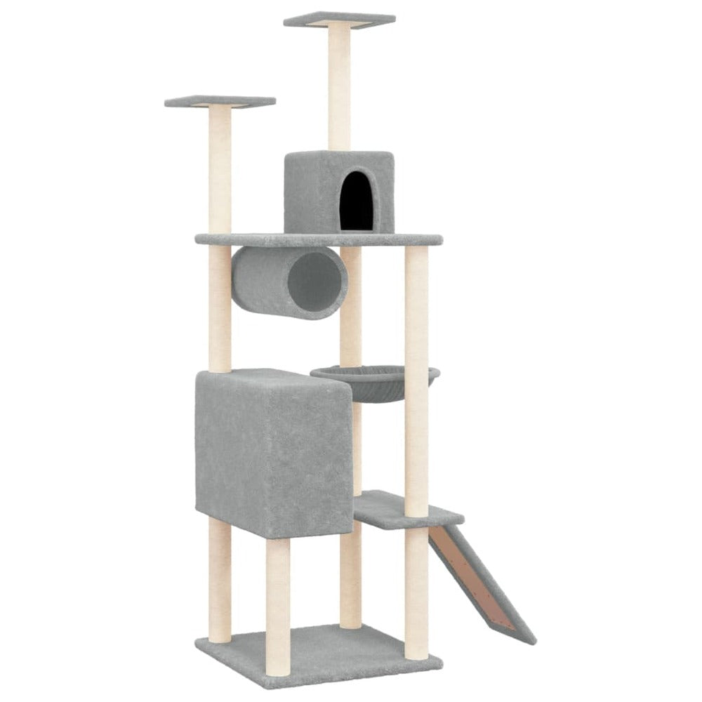 VIDAXL Arbre à Chat Avec Griffoirs En Sisal Gris Clair 168 Cm