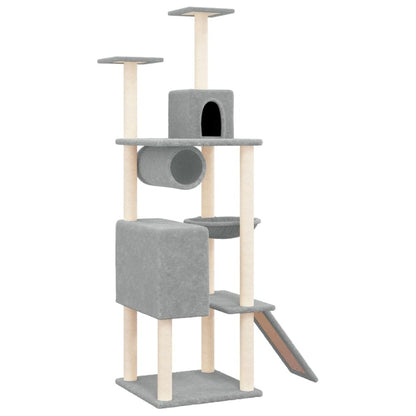 VIDAXL Arbre à Chat Avec Griffoirs En Sisal Gris Clair 168 Cm