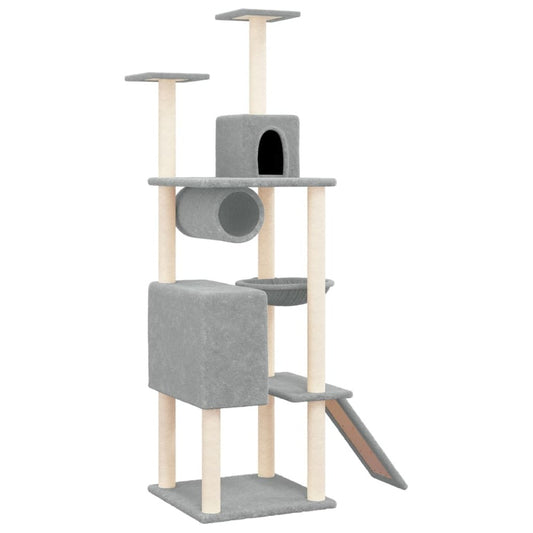 VIDAXL Arbre à Chat Avec Griffoirs En Sisal Gris Clair 168 Cm