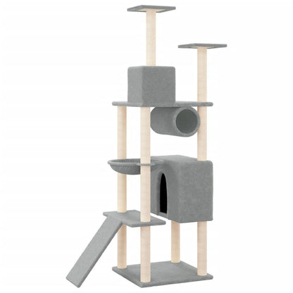 VIDAXL Arbre à Chat Avec Griffoirs En Sisal Gris Clair 168 Cm