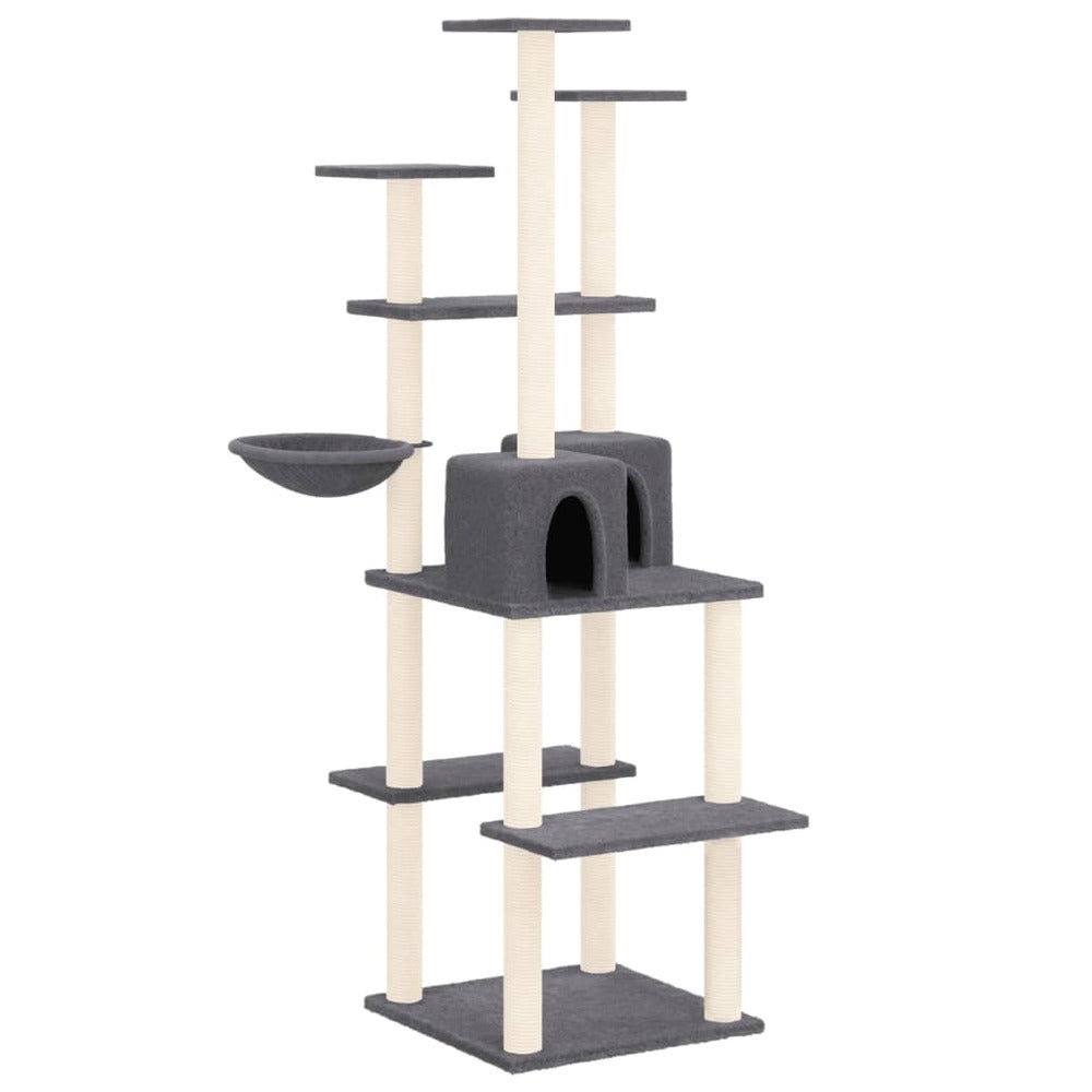 VIDAXL Arbre à Chat Avec Griffoirs En Sisal Gris Foncé 167 Cm