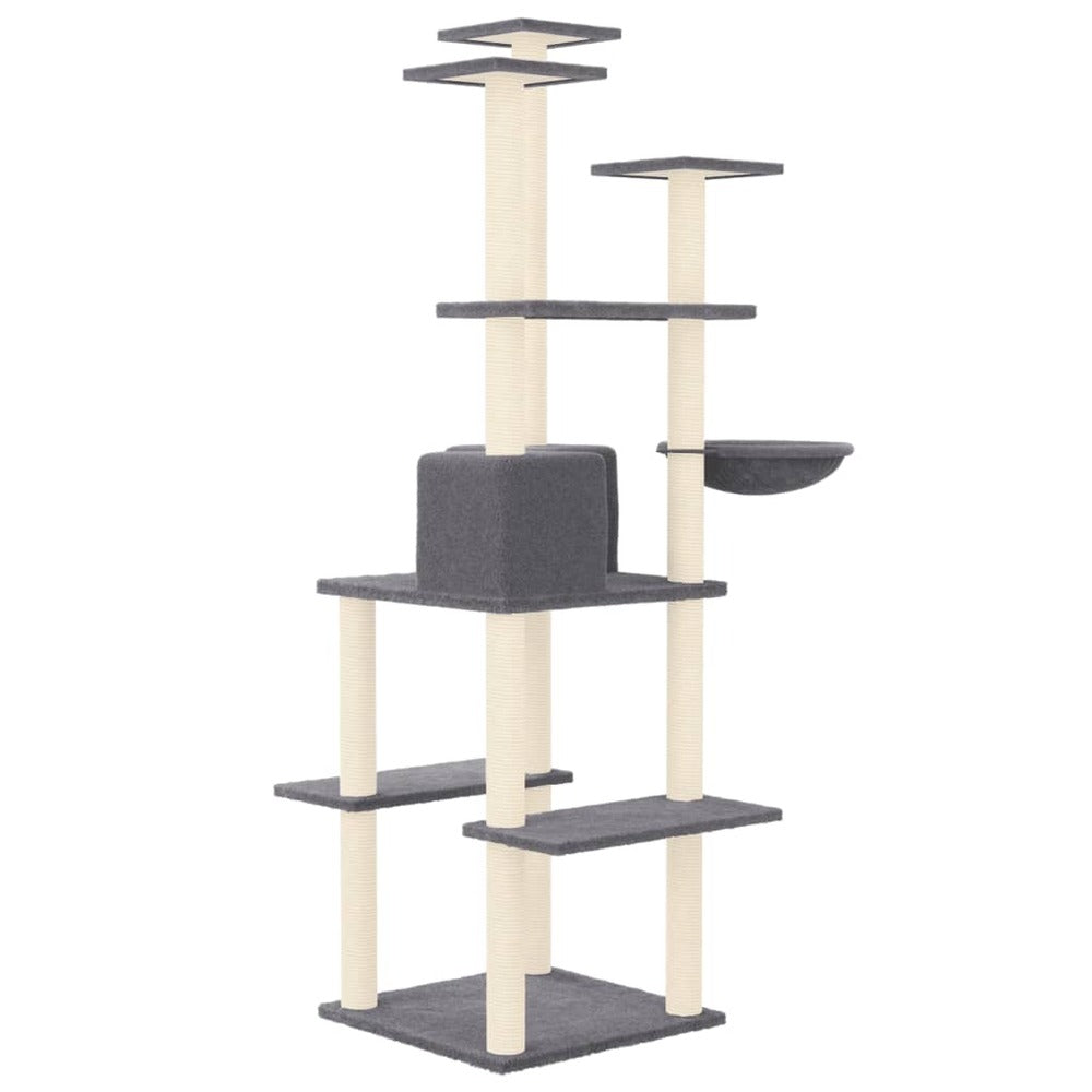 VIDAXL Arbre à Chat Avec Griffoirs En Sisal Gris Foncé 167 Cm