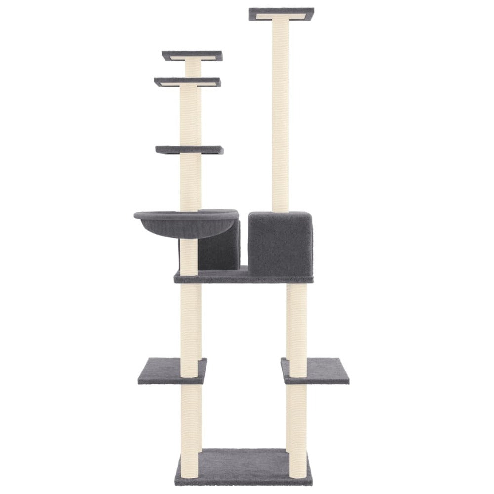 VIDAXL Arbre à Chat Avec Griffoirs En Sisal Gris Foncé 167 Cm