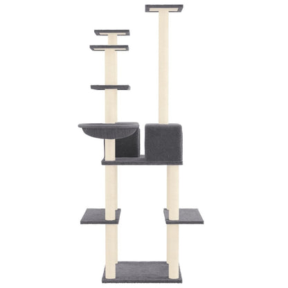 VIDAXL Arbre à Chat Avec Griffoirs En Sisal Gris Foncé 167 Cm