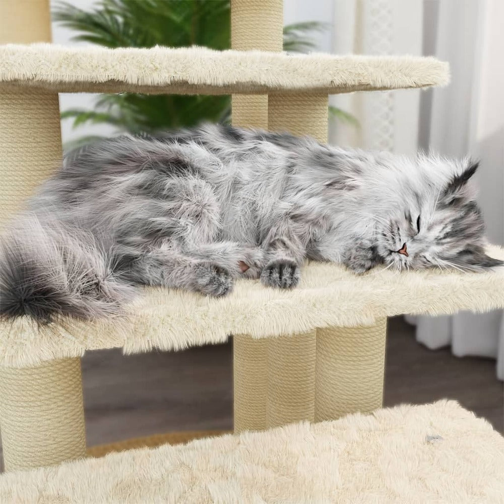VIDAXL Arbre à Chat Avec Griffoirs En Sisal Crème 63 Cm