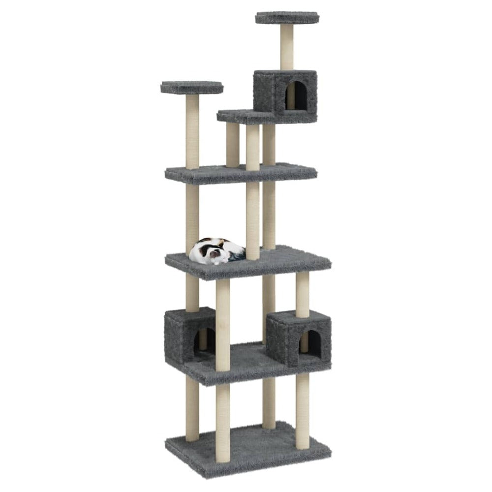 VIDAXL Arbre à Chat Avec Griffoirs En Sisal Gris Foncé 188 Cm