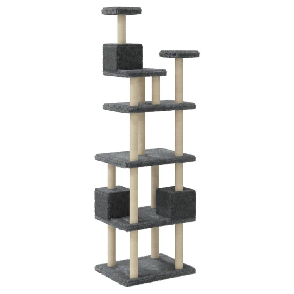 VIDAXL Arbre à Chat Avec Griffoirs En Sisal Gris Foncé 188 Cm
