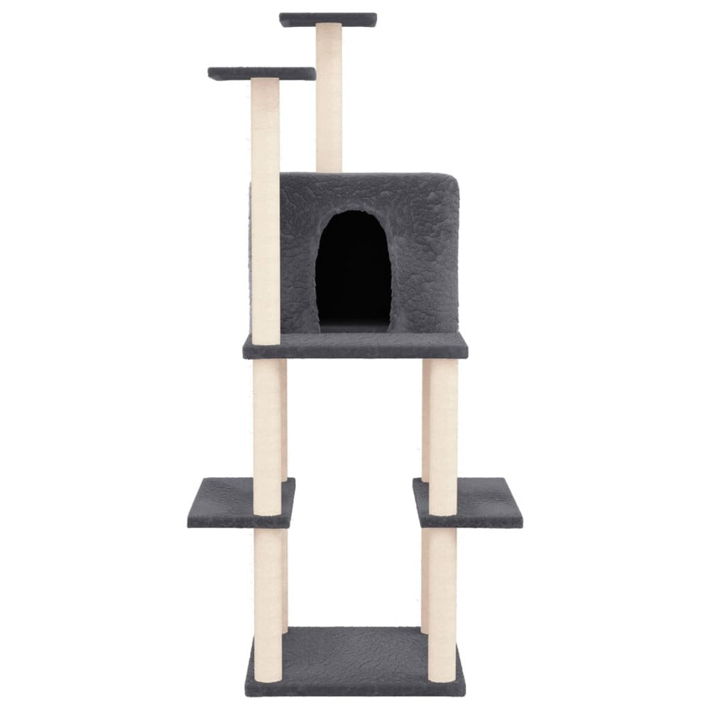 VIDAXL Arbre à Chat Avec Griffoirs En Sisal Gris Foncé 144,5 Cm