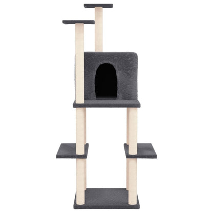 VIDAXL Arbre à Chat Avec Griffoirs En Sisal Gris Foncé 144,5 Cm