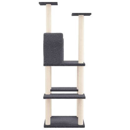 VIDAXL Arbre à Chat Avec Griffoirs En Sisal Gris Foncé 144,5 Cm