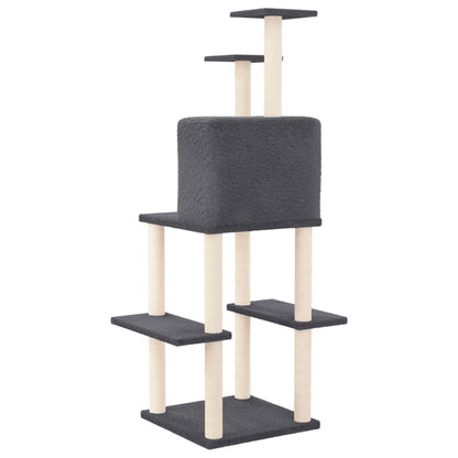 VIDAXL Arbre à Chat Avec Griffoirs En Sisal Gris Foncé 144,5 Cm