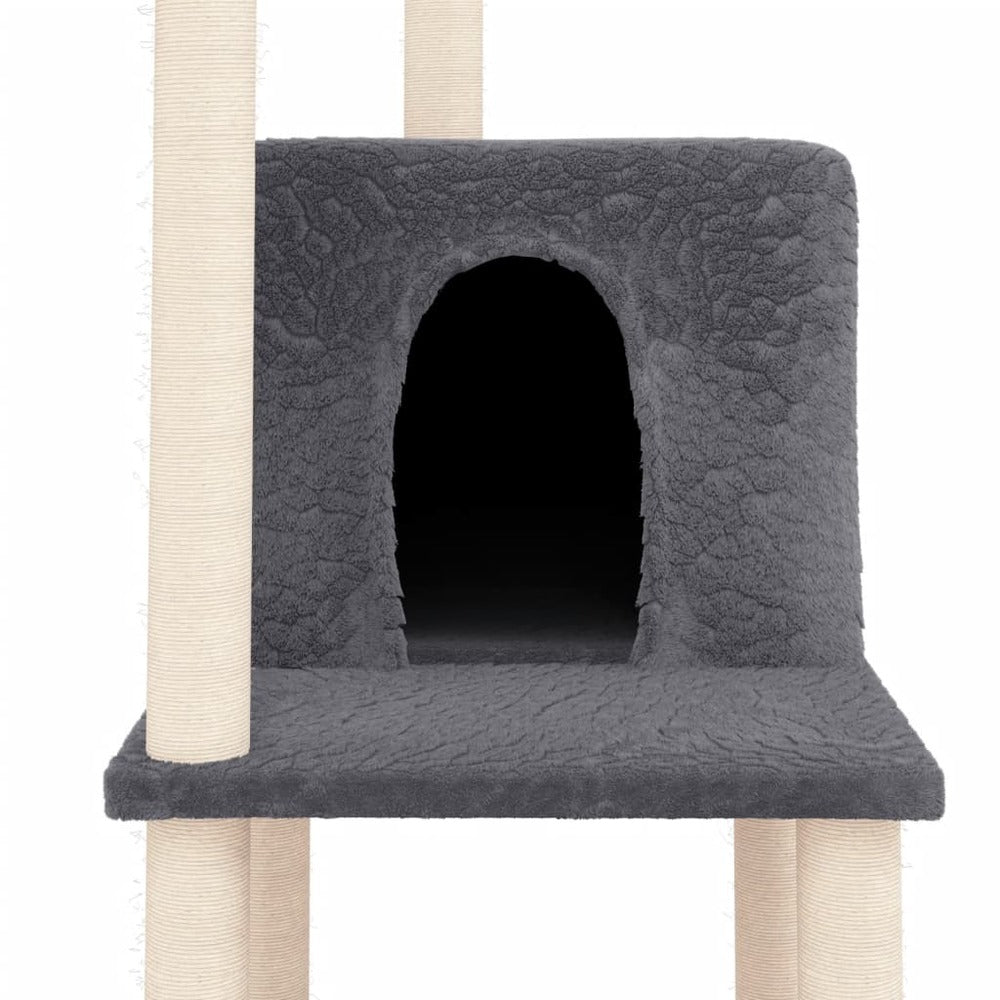 VIDAXL Arbre à Chat Avec Griffoirs En Sisal Gris Foncé 144,5 Cm