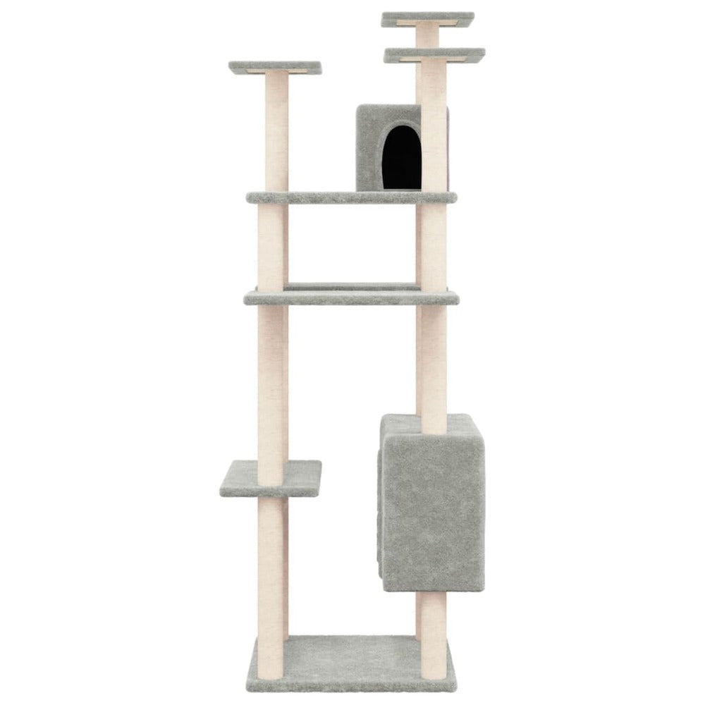 VIDAXL Arbre à Chat Avec Griffoirs En Sisal Gris Clair 162 Cm