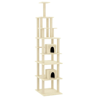VIDAXL Arbre à Chat Avec Griffoirs En Sisal Crème 216 Cm