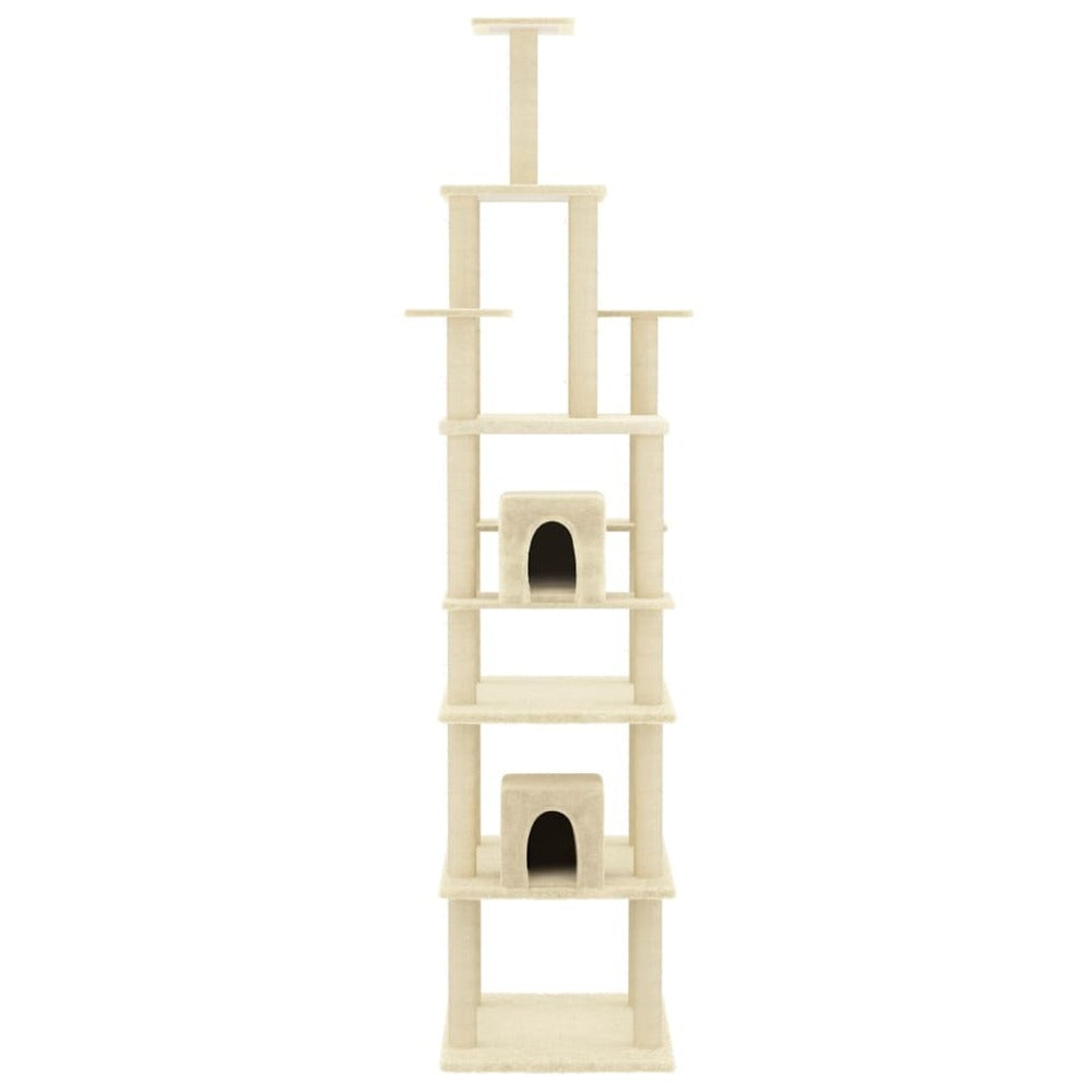 VIDAXL Arbre à Chat Avec Griffoirs En Sisal Crème 216 Cm