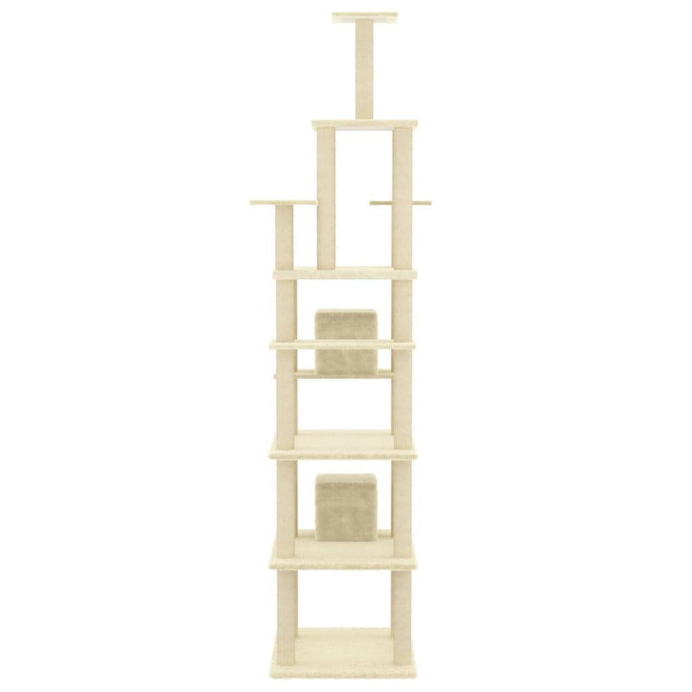 VIDAXL Arbre à Chat Avec Griffoirs En Sisal Crème 216 Cm