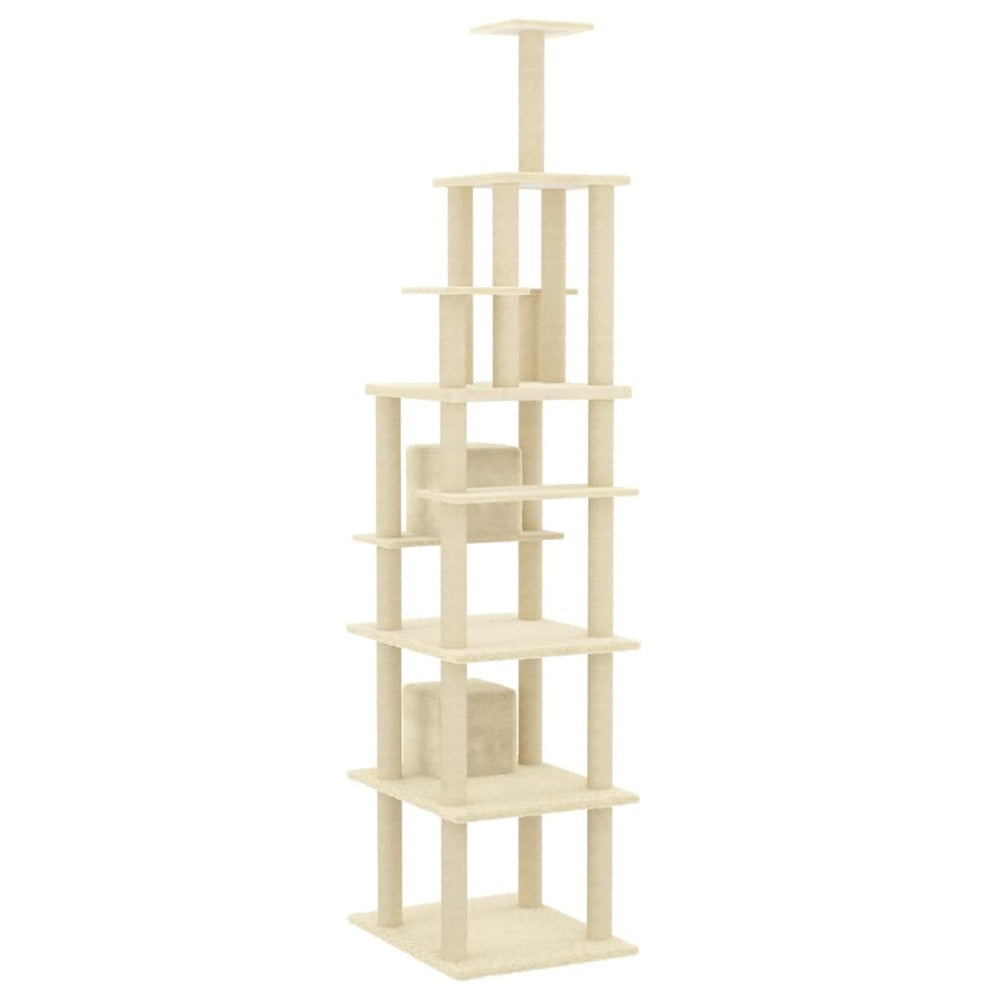 VIDAXL Arbre à Chat Avec Griffoirs En Sisal Crème 216 Cm
