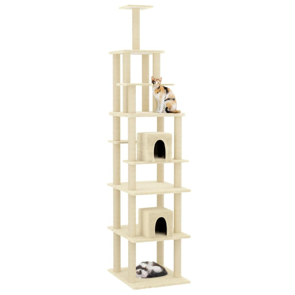 VIDAXL Arbre à Chat Avec Griffoirs En Sisal Crème 216 Cm