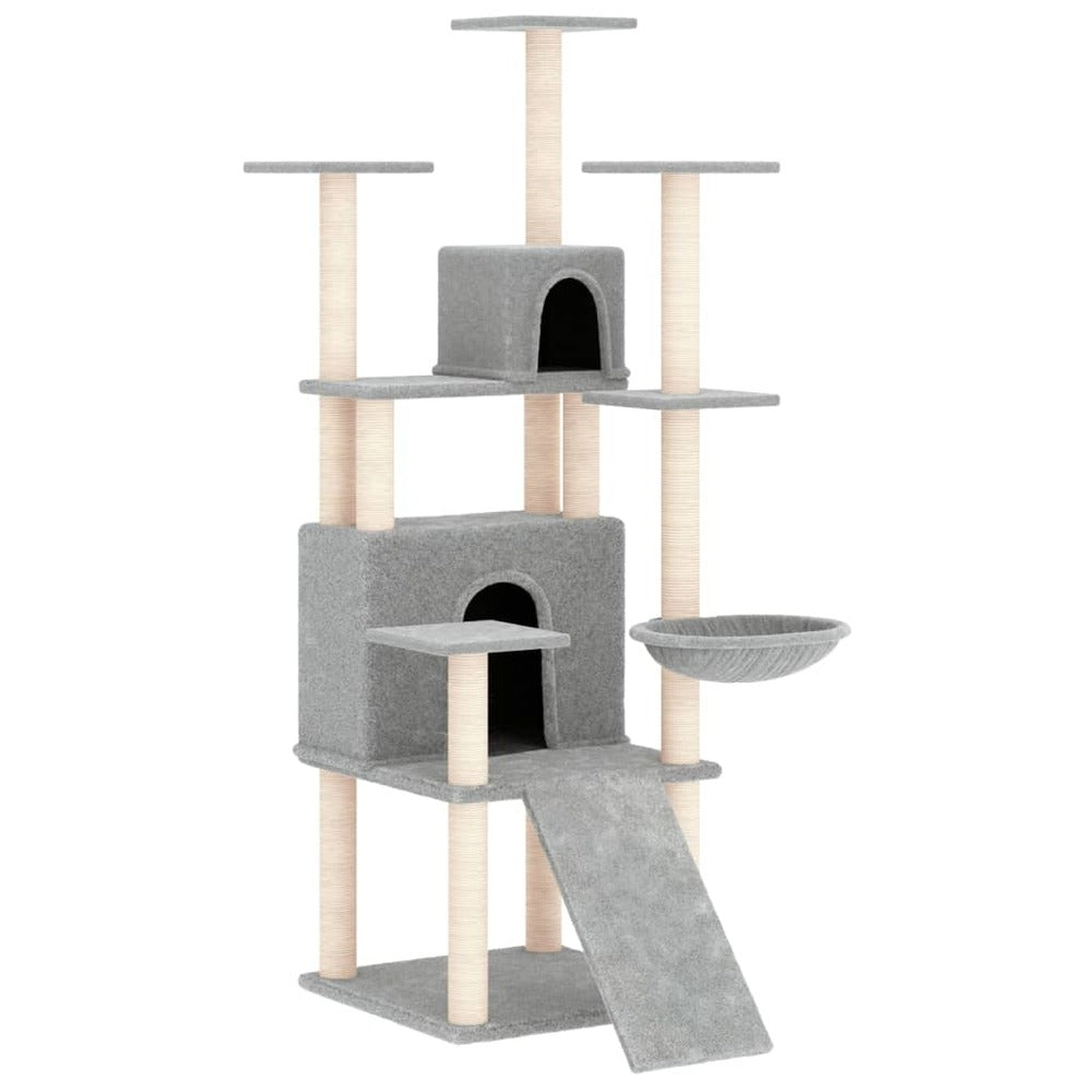 VIDAXL Arbre à Chat Avec Griffoirs En Sisal Gris Clair 154 Cm