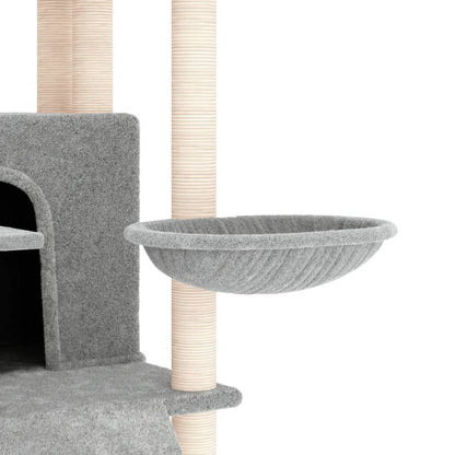 VIDAXL Arbre à Chat Avec Griffoirs En Sisal Gris Clair 154 Cm